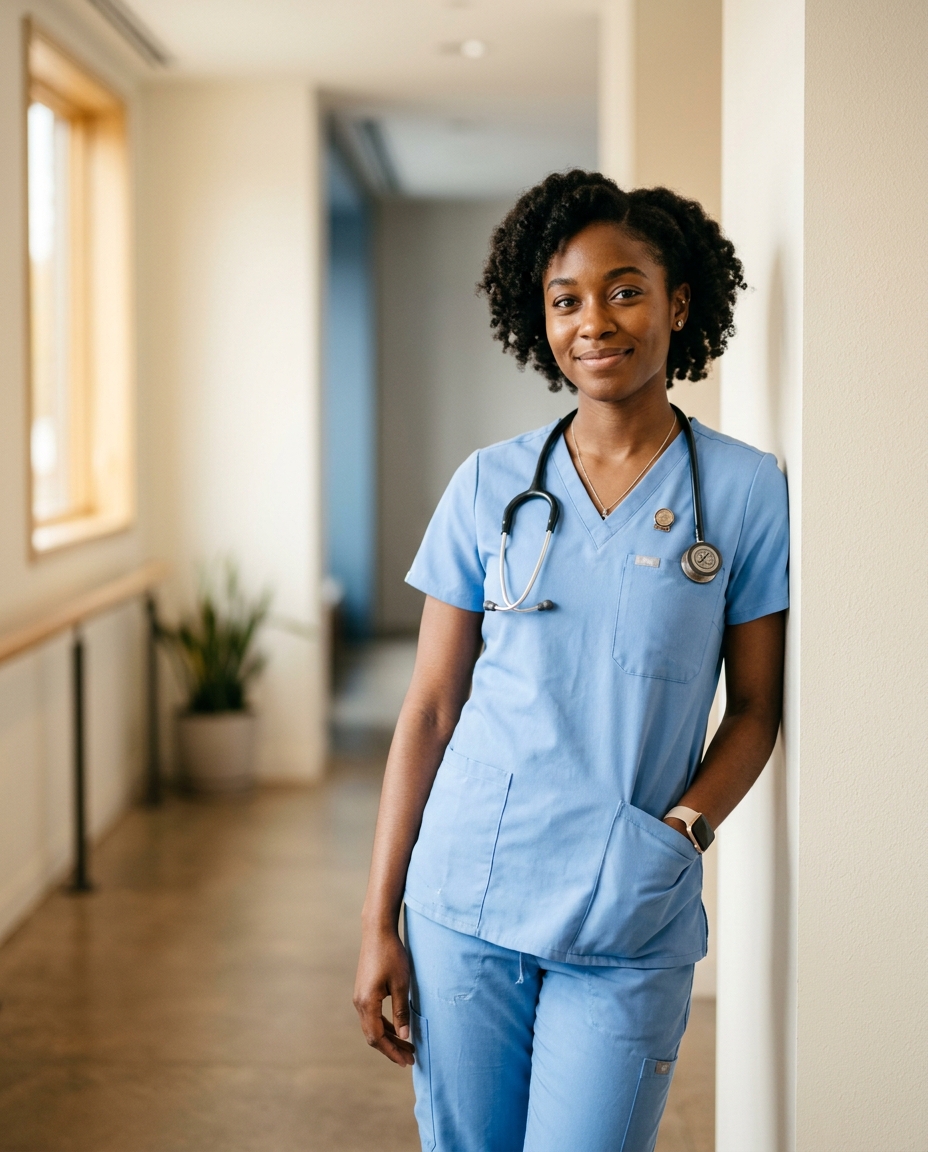 Confident nursing graduate